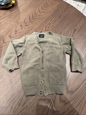 Little Bipsy Olive Green Knit Cardigan